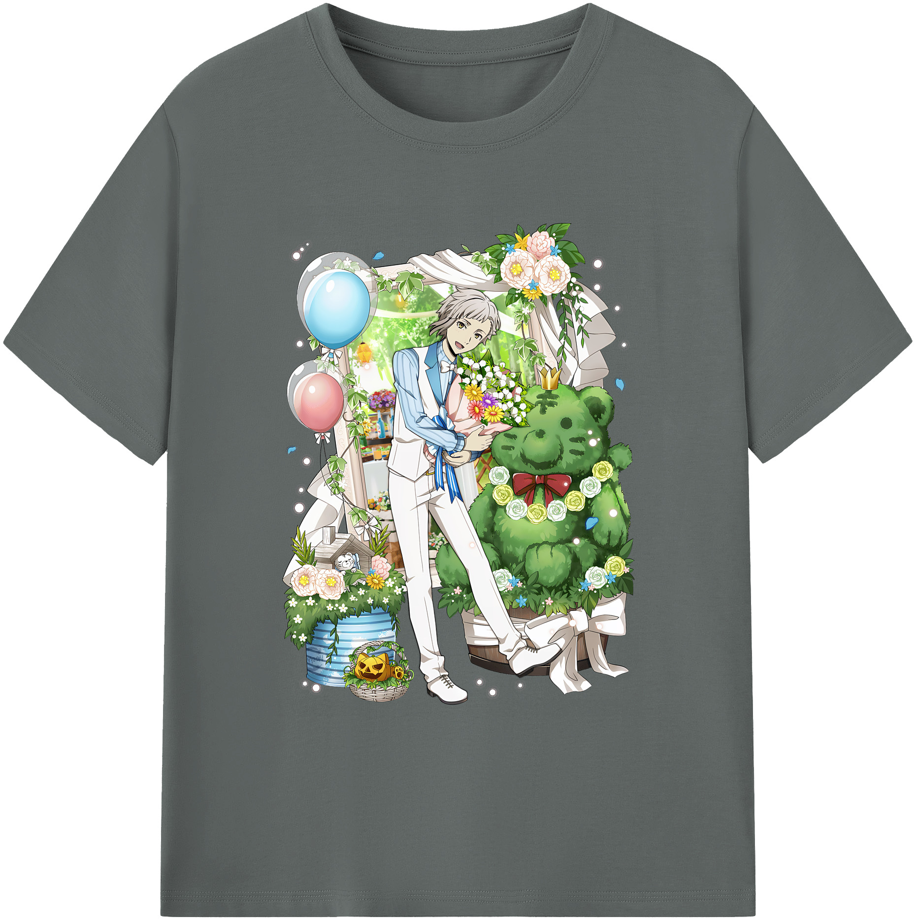 （画像用） 文豪ストレイドッグス Bungo Stray Dogs 綿100％ メンズ半袖Tシャツ｜肌触りやわらか＆通気性